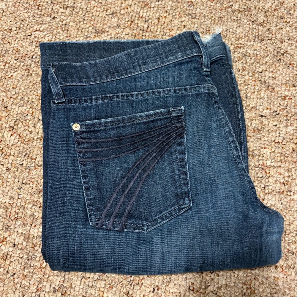 7 For All Mankind Dark Blue Flare Jeans